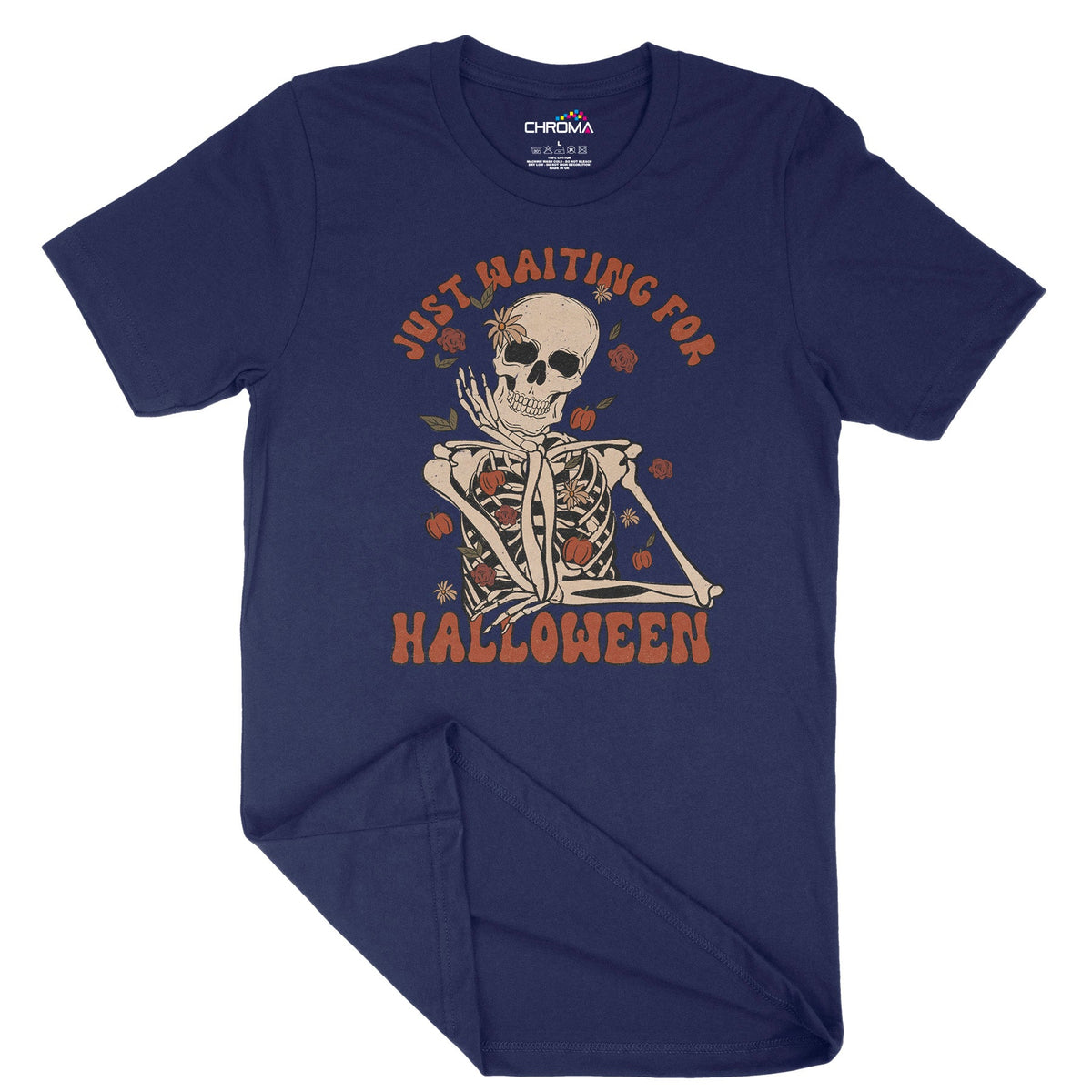 Just Waiting For Halloween Unisex Adult T-Shirt | Premium Halloween Cl Chroma Clothing