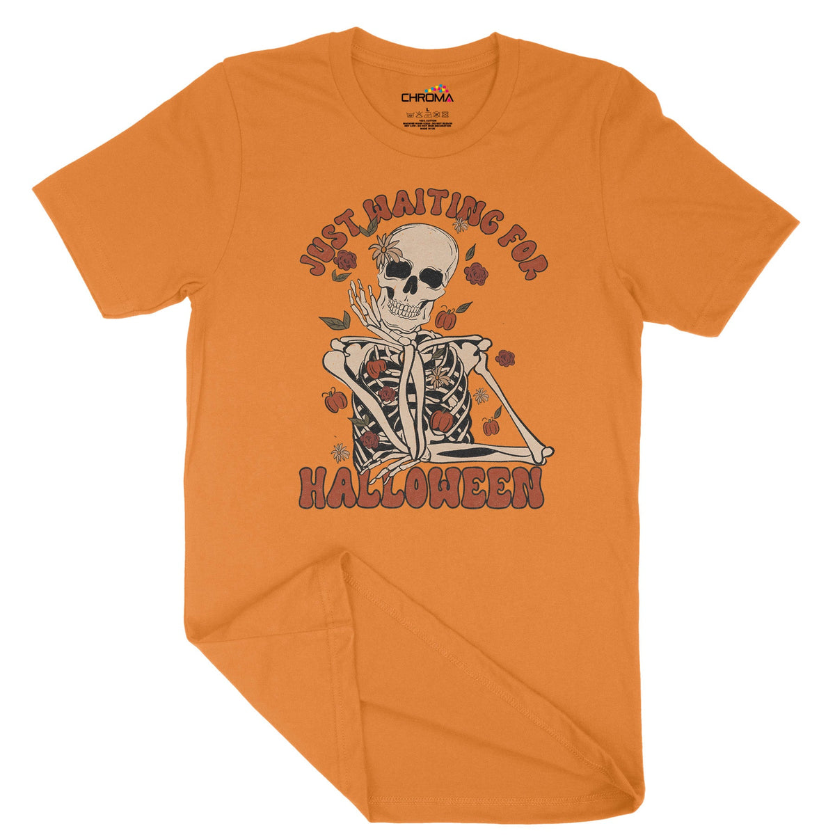 Just Waiting For Halloween Unisex Adult T-Shirt | Premium Halloween Cl Chroma Clothing