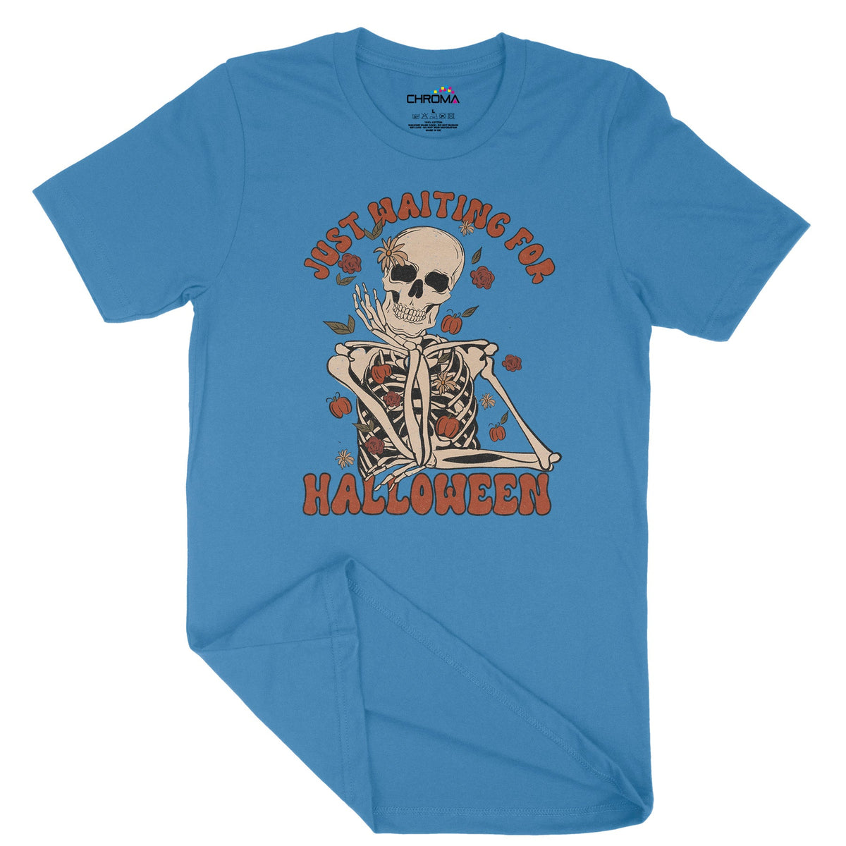 Just Waiting For Halloween Unisex Adult T-Shirt | Premium Halloween Cl Chroma Clothing