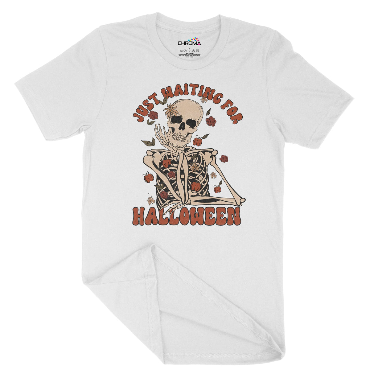 Just Waiting For Halloween Unisex Adult T-Shirt | Premium Halloween Cl Chroma Clothing