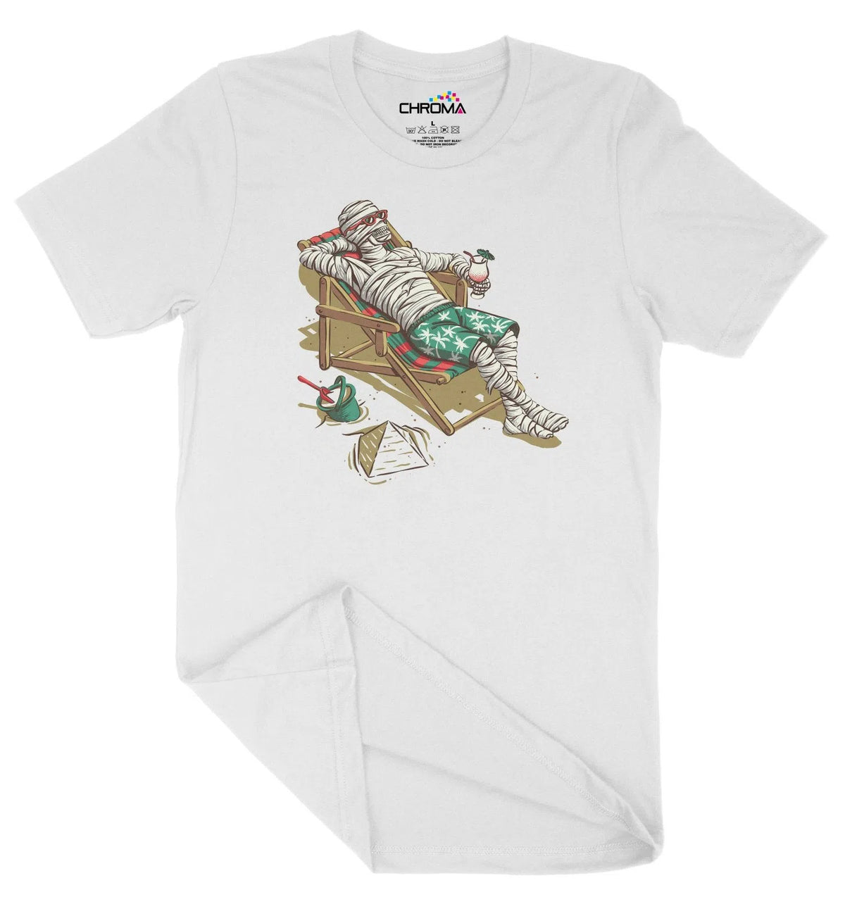 Laidback Mummy Beach Zombie Halloween Unisex Adult T-Shirt | Premium H Chroma Clothing