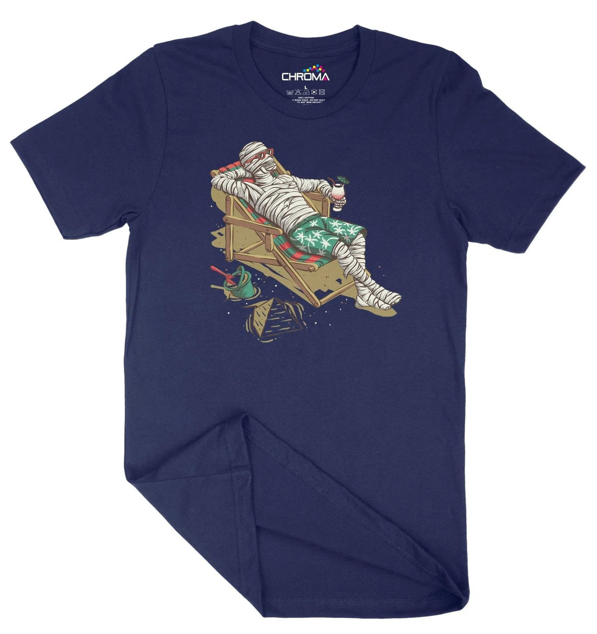 Laidback Mummy Beach Zombie Halloween Unisex Adult T-Shirt | Premium H Chroma Clothing