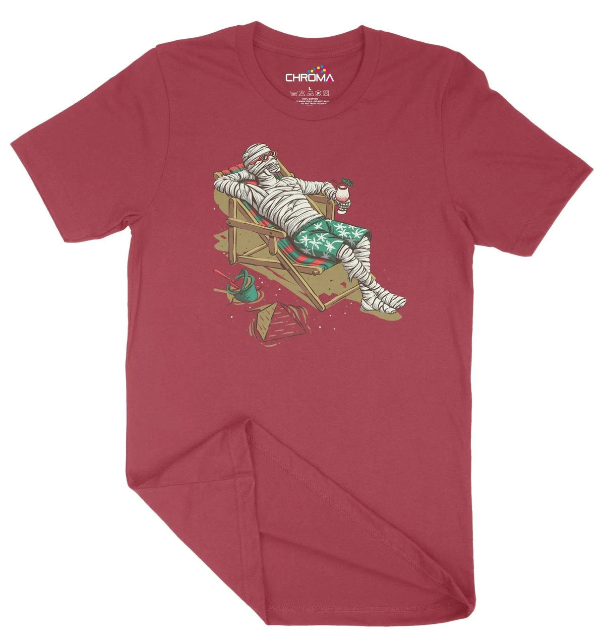 Laidback Mummy Beach Zombie Halloween Unisex Adult T-Shirt | Premium H Chroma Clothing