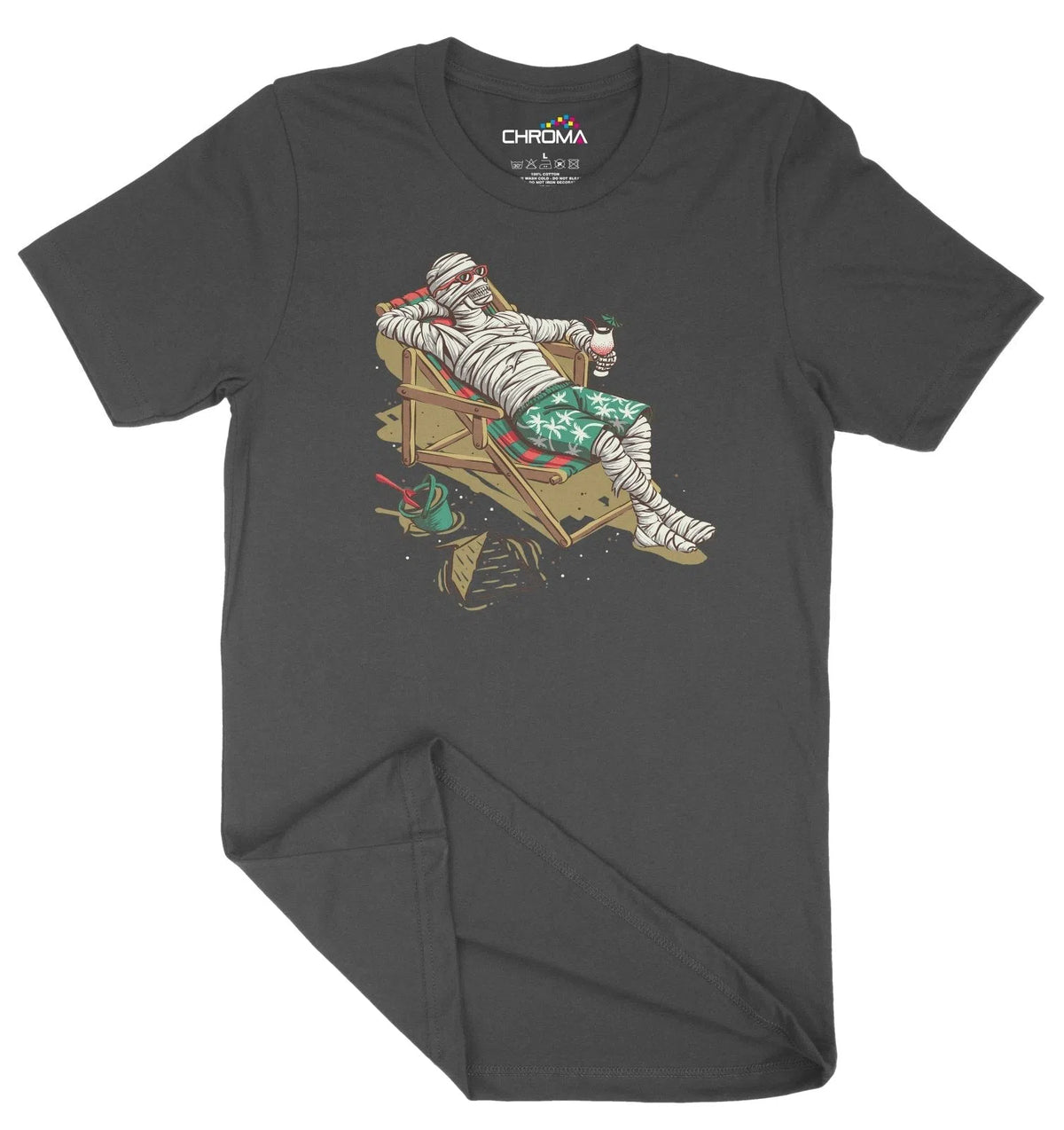 Laidback Mummy Beach Zombie Halloween Unisex Adult T-Shirt | Premium H Chroma Clothing