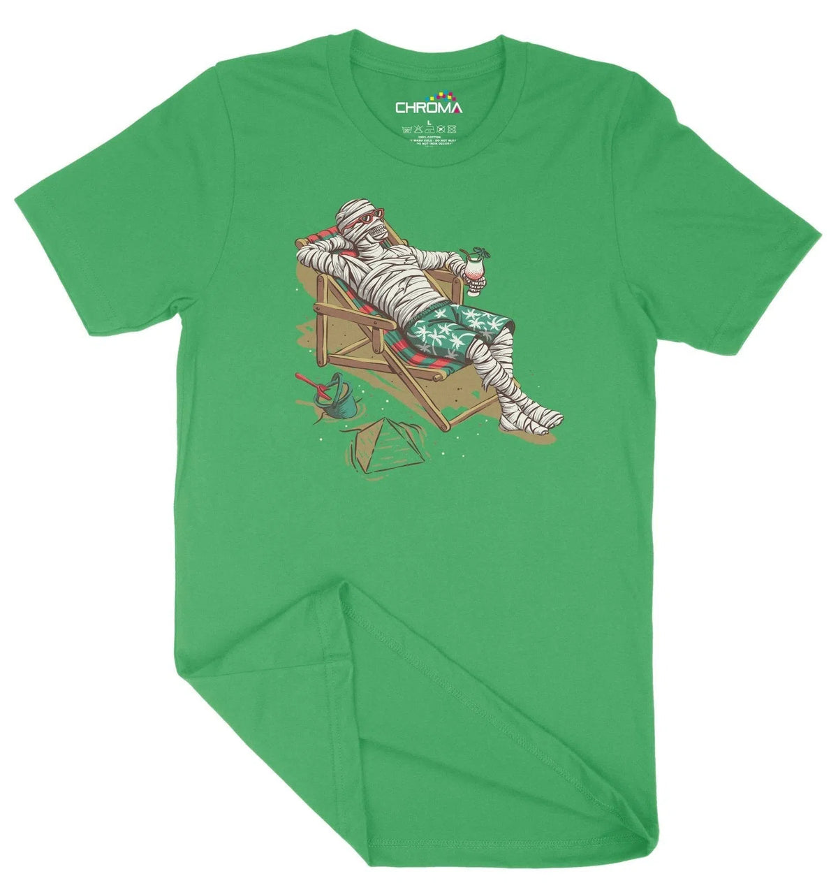 Laidback Mummy Beach Zombie Halloween Unisex Adult T-Shirt | Premium H Chroma Clothing