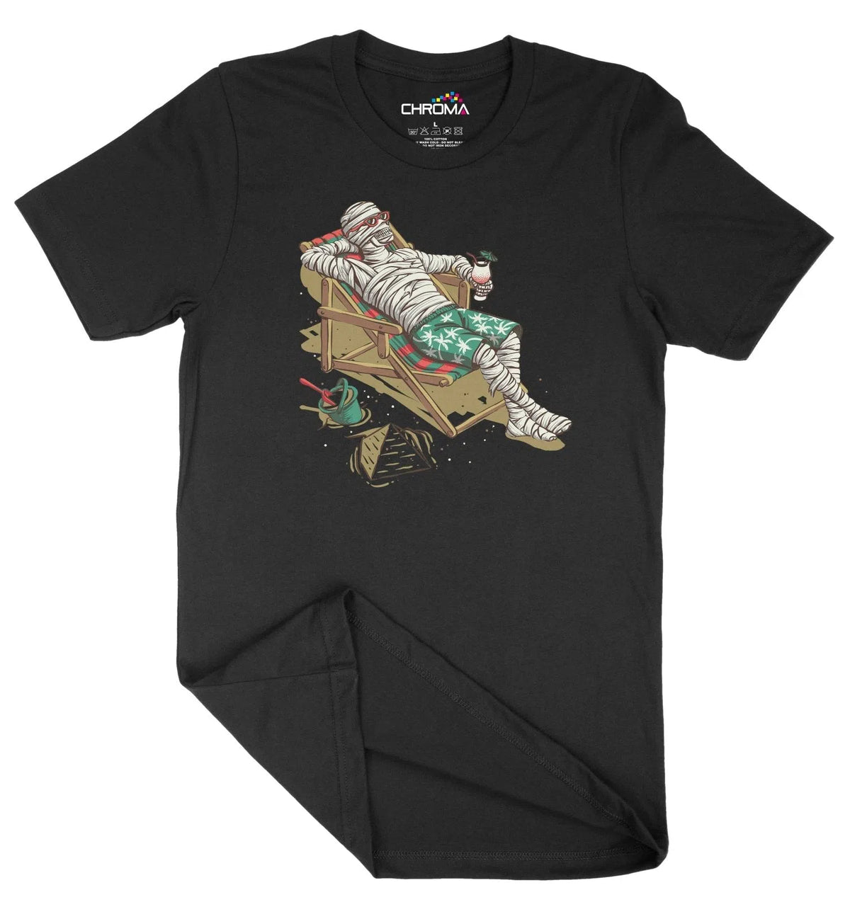 Laidback Mummy Beach Zombie Halloween Unisex Adult T-Shirt | Premium H Chroma Clothing