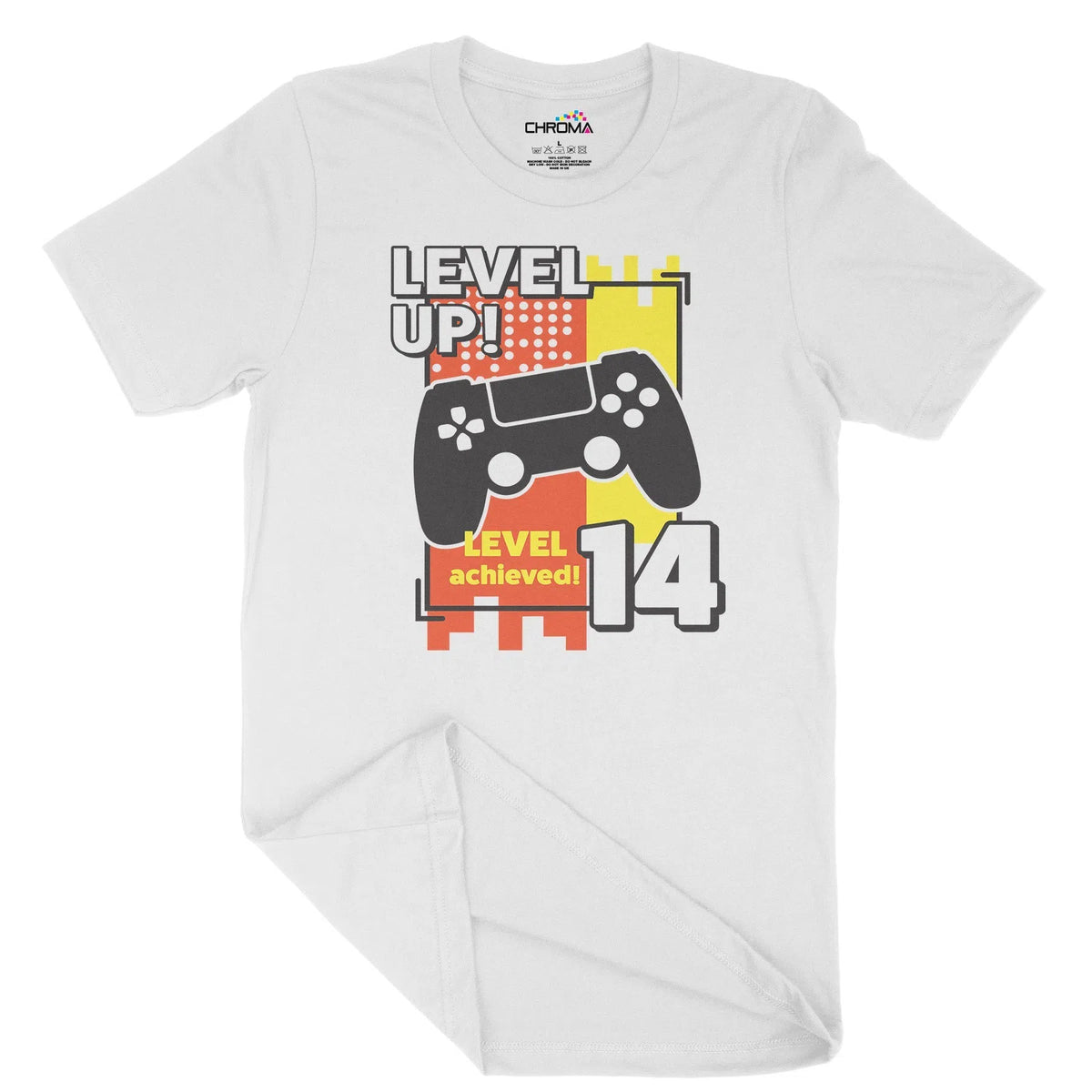 Level Up 14 Gamer Unisex Adult T-Shirt | Quality Slogan Clothing Chroma Clothing