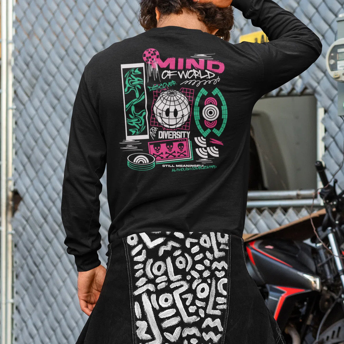 Mind Of World | Dual Print | Long-Sleeve T-Shirt | Premium Quality Str Chroma Clothing
