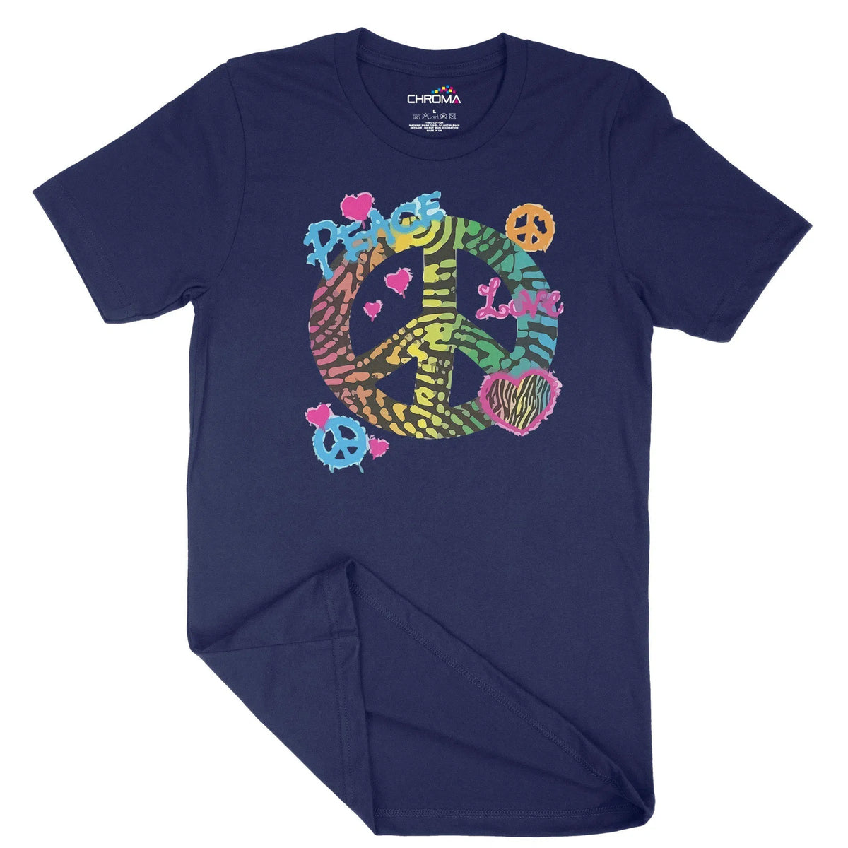 Peace And Love Unisex Adult T-Shirt | Quality Slogan Clothing Chroma Clothing