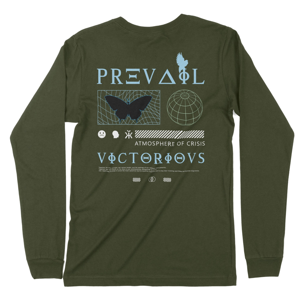 Prevail Victorious | Back Print | Long-Sleeve T-Shirt | Premium Qualit Chroma Clothing