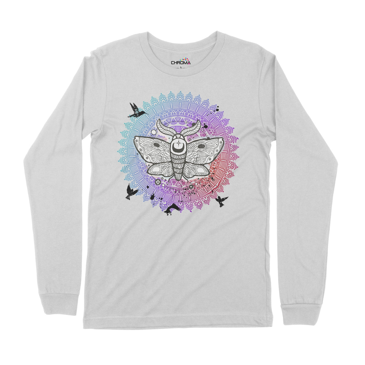 Psycedelic Moth | Long-Sleeve T-Shirt | Premium Quality Streetwear Chroma Clothing