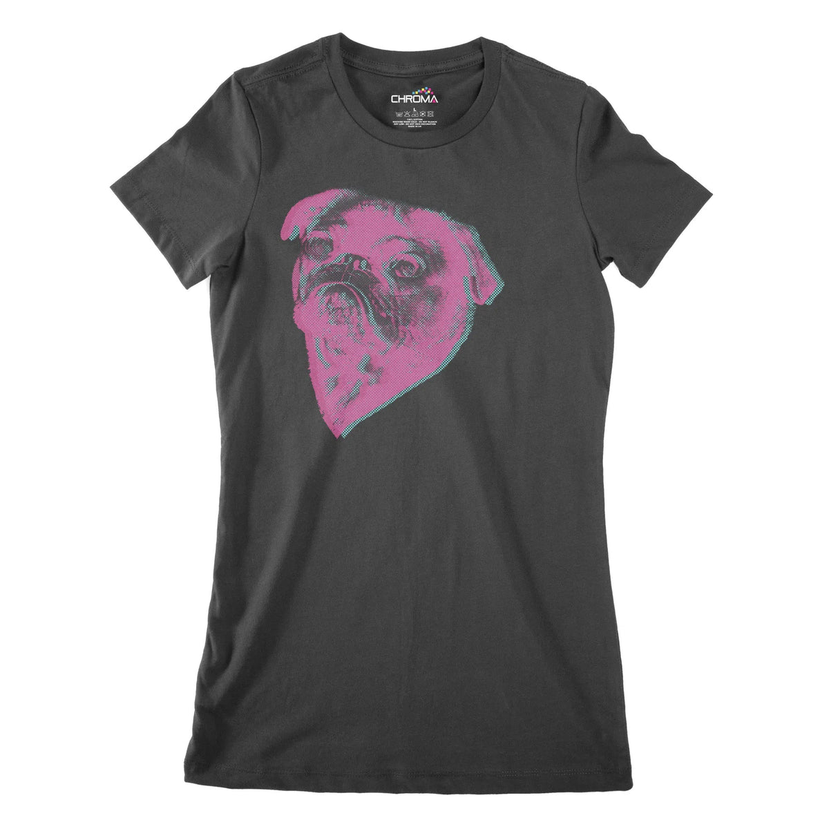 Pug Heart Women's Classic Fitted T-Shirt Chroma Clothing