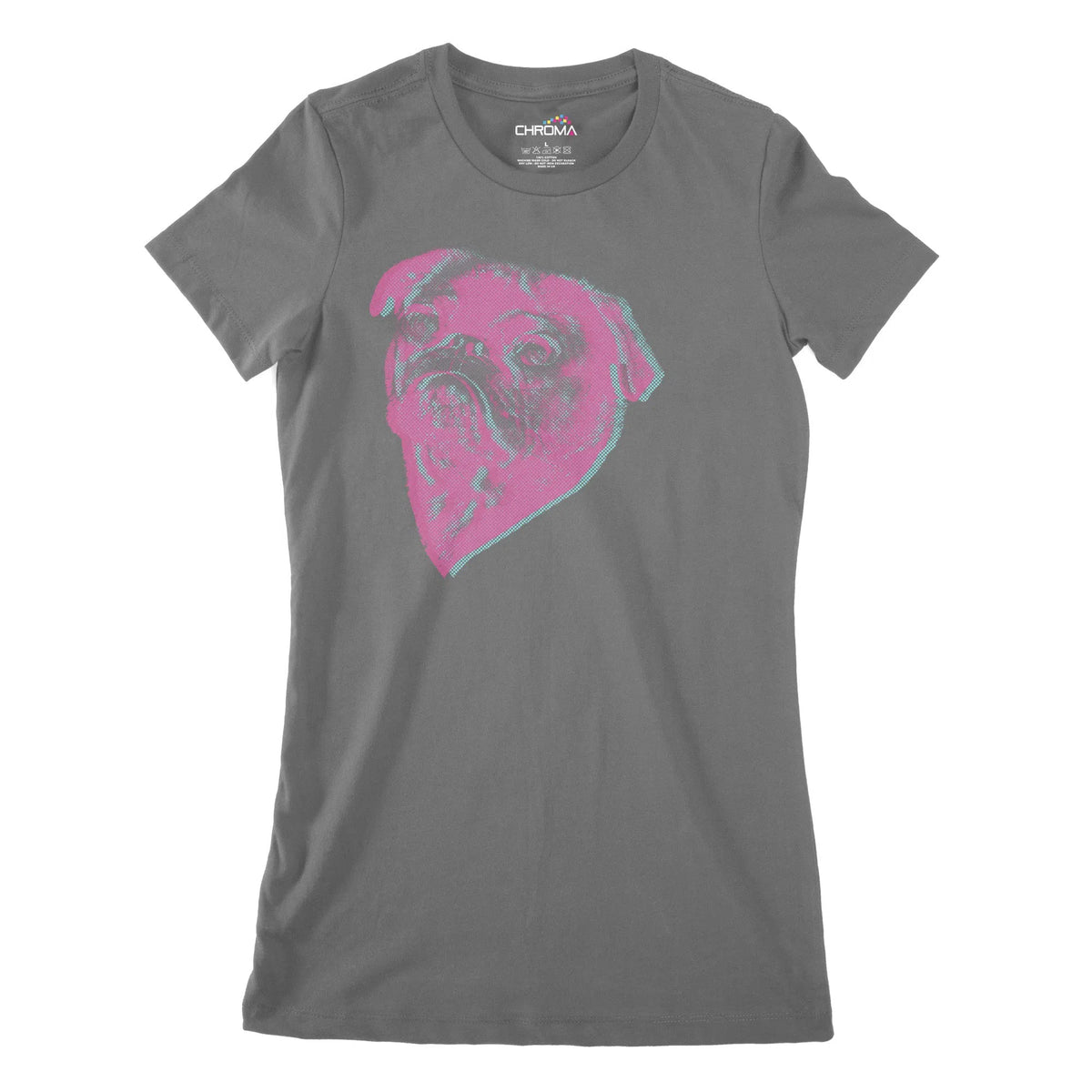 Pug Heart Women's Classic Fitted T-Shirt Chroma Clothing