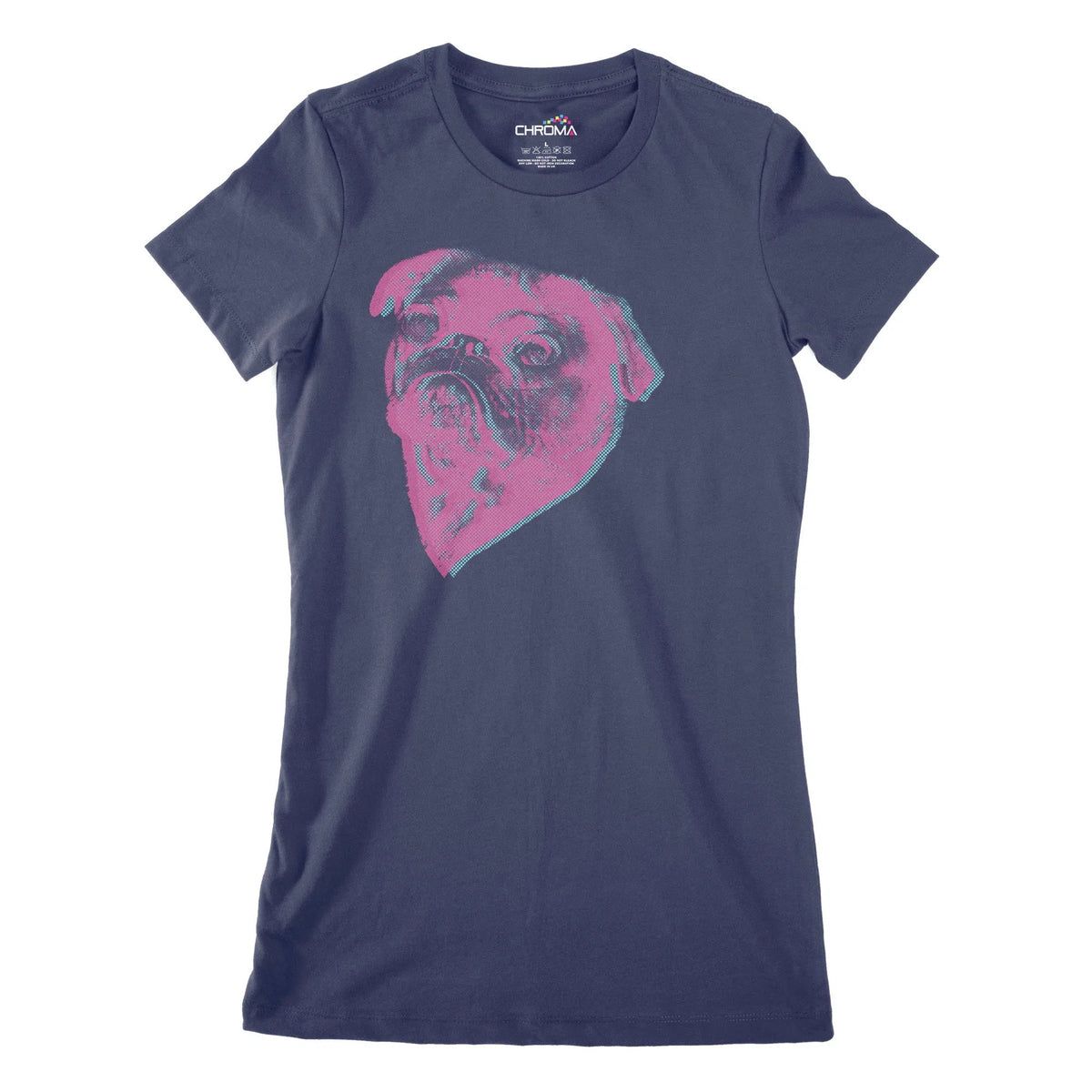 Pug Heart Women's Classic Fitted T-Shirt Chroma Clothing