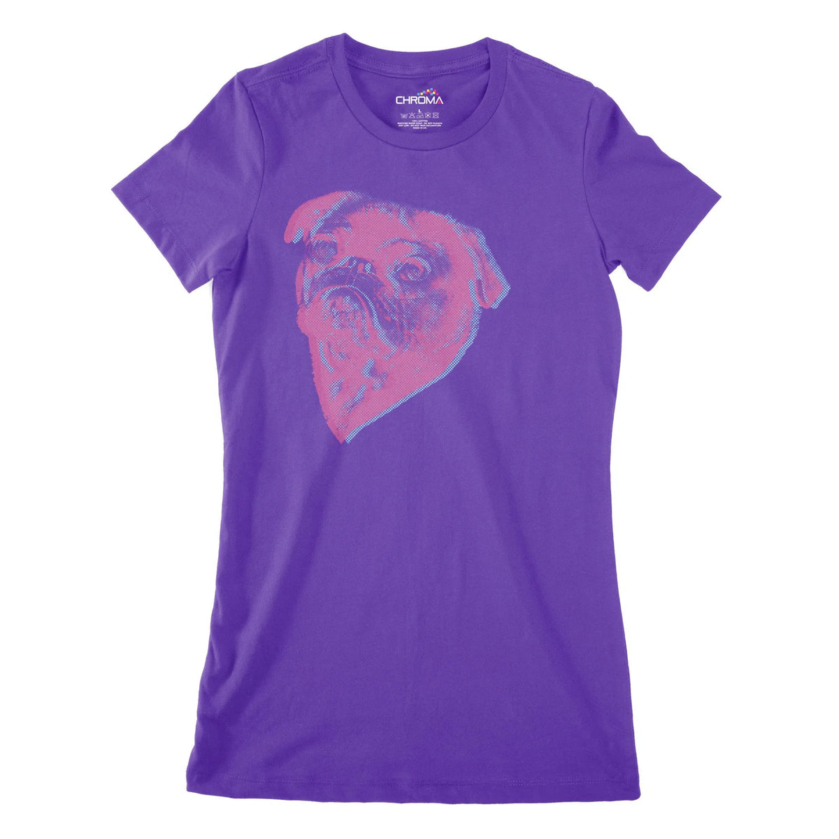 Pug Heart Women's Classic Fitted T-Shirt Chroma Clothing