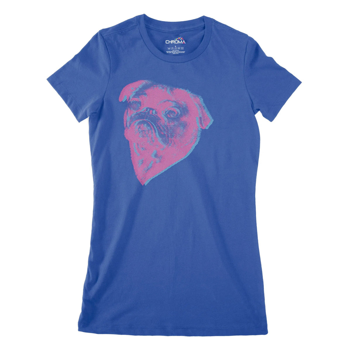 Pug Heart Women's Classic Fitted T-Shirt Chroma Clothing