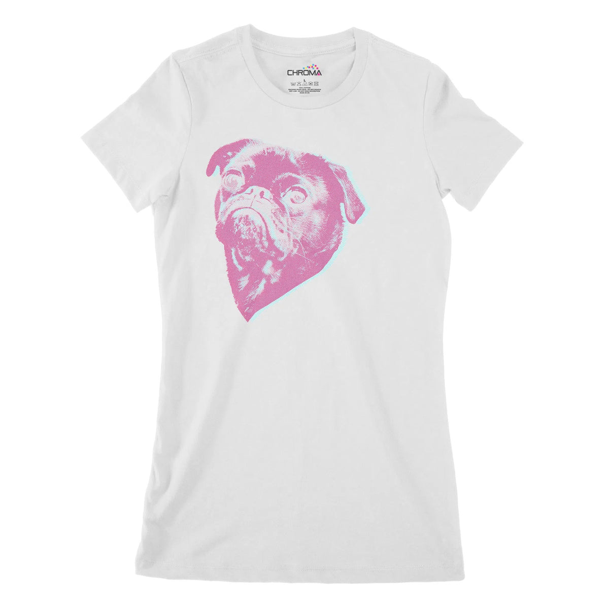 Pug Heart Women's Classic Fitted T-Shirt Chroma Clothing