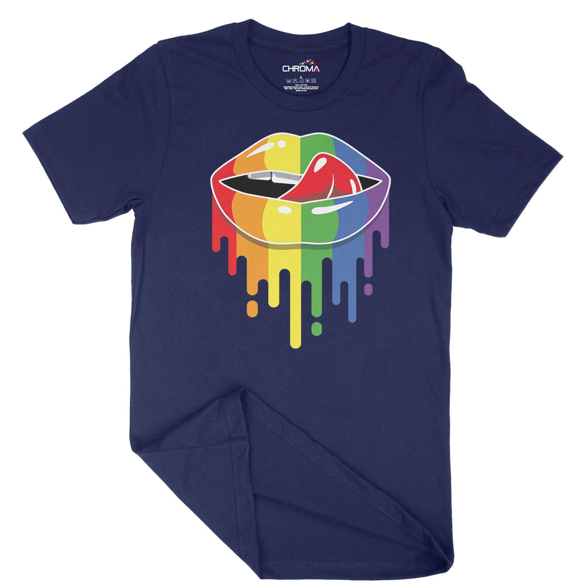 Rainbow Lips Lgbtq Unisex Adult T-Shirt | Quality Slogan Clothing Chroma Clothing