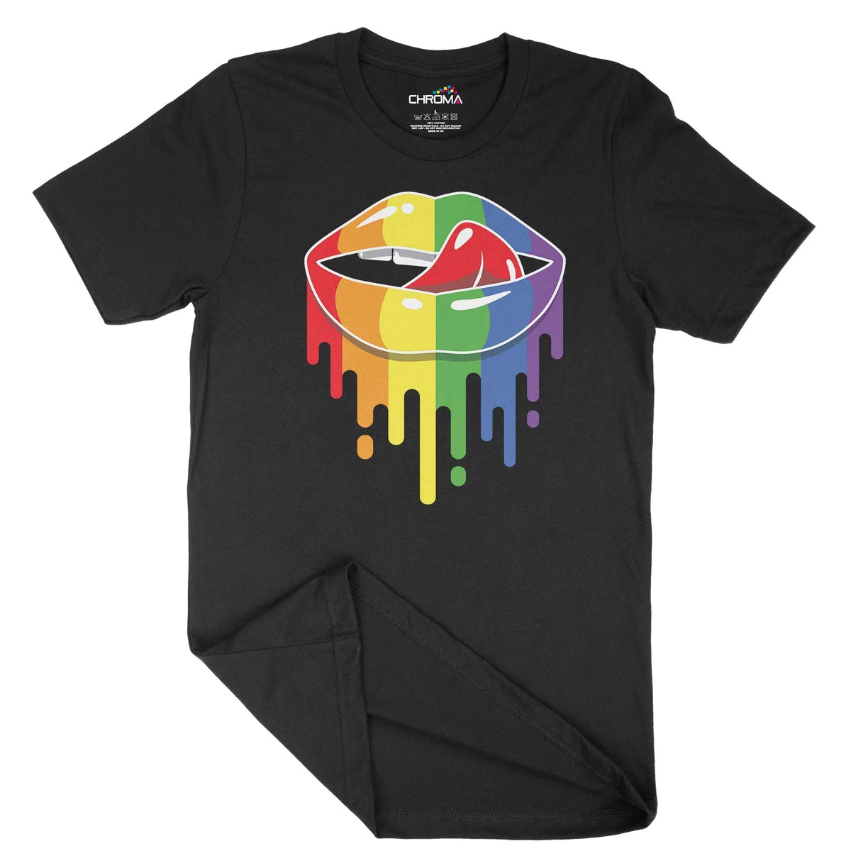 Rainbow Lips Lgbtq Unisex Adult T-Shirt | Quality Slogan Clothing Chroma Clothing