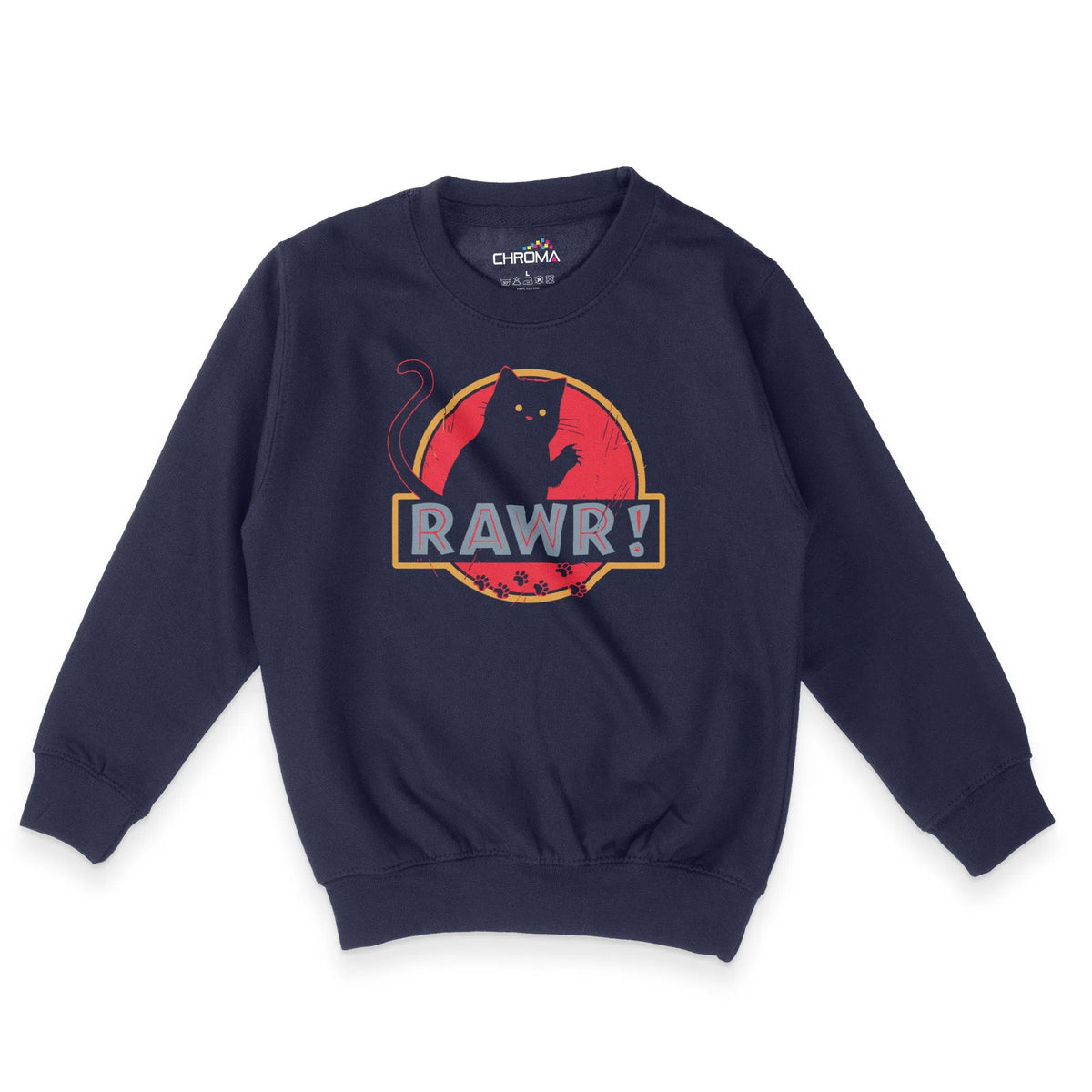 Rawr! Funny Cat Halloween Unisex Youth Sweatshirt | Premium HalloweenChroma Clothing