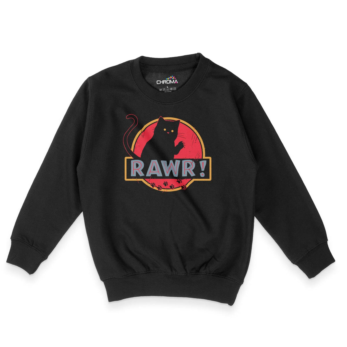Rawr! Funny Cat Halloween Unisex Youth Sweatshirt | Premium HalloweenChroma Clothing