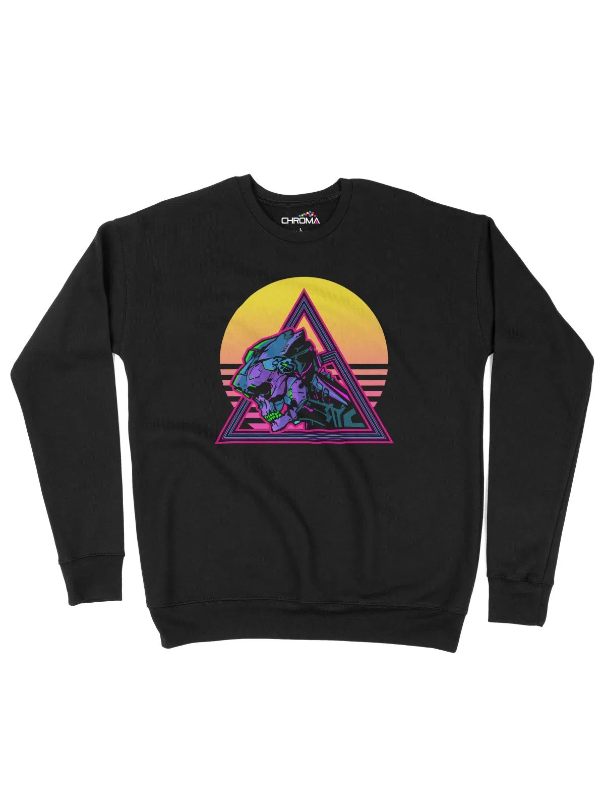 Robot Head Cyberpunk Sunset Unisex Adult Sweatshirt | Premium QualityChroma Clothing