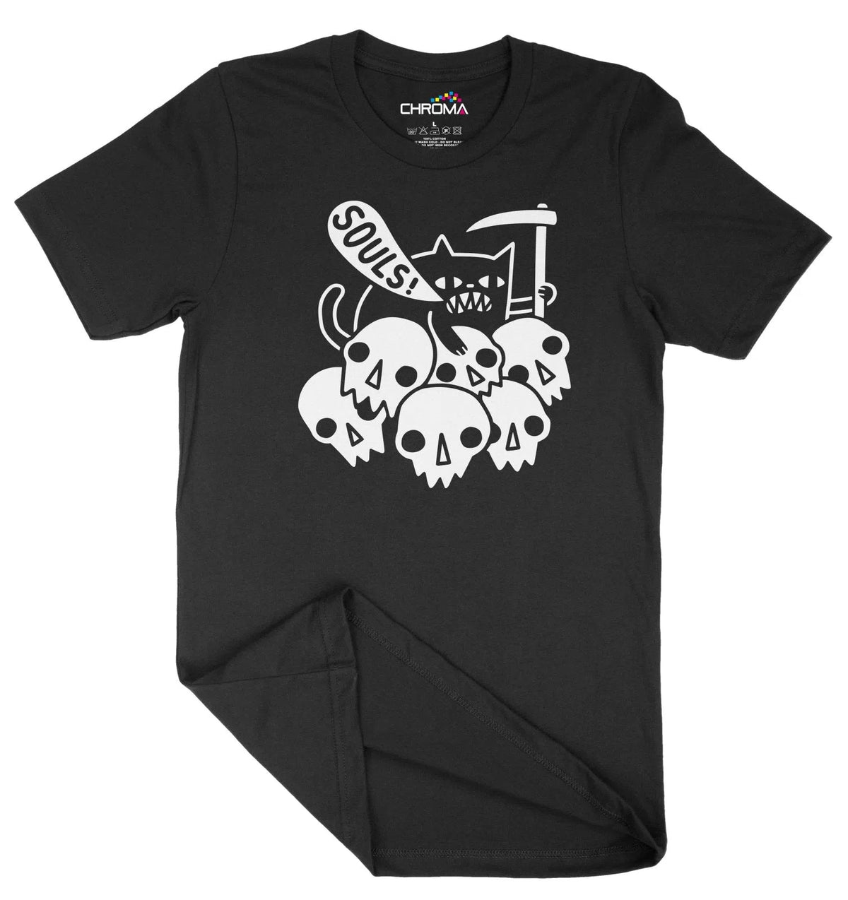Skulls And Cat Grim Reaper Halloween Unisex Adult T-Shirt | Premium Ha Chroma Clothing