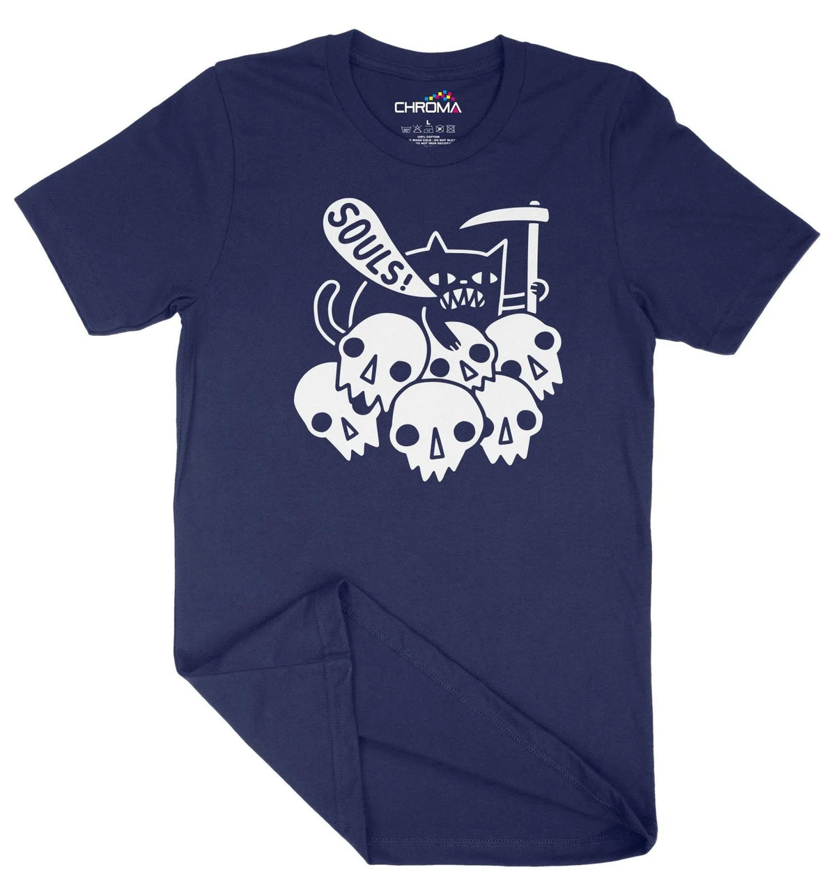 Skulls And Cat Grim Reaper Halloween Unisex Adult T-Shirt | Premium Ha Chroma Clothing