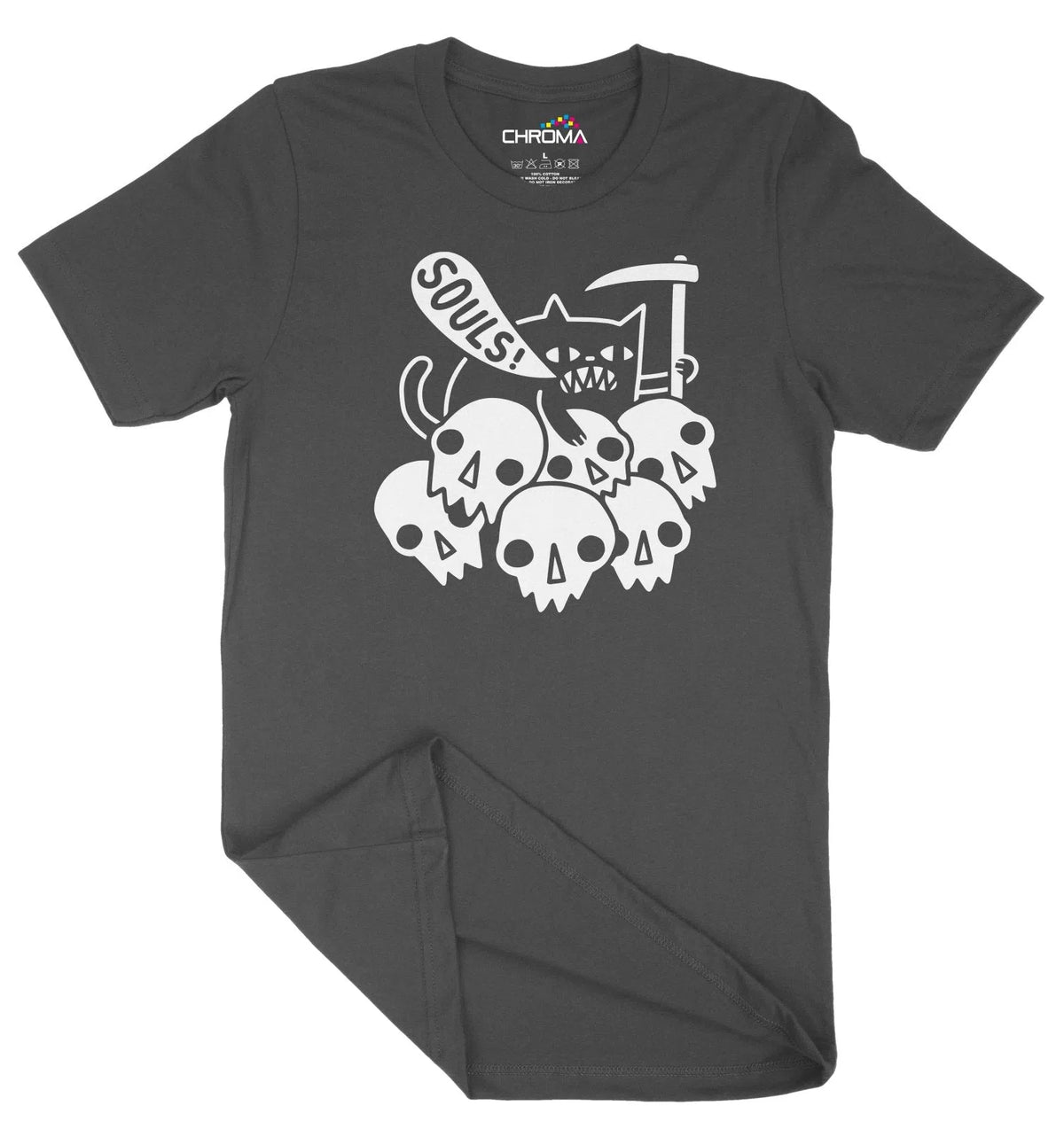 Skulls And Cat Grim Reaper Halloween Unisex Adult T-Shirt | Premium Ha Chroma Clothing