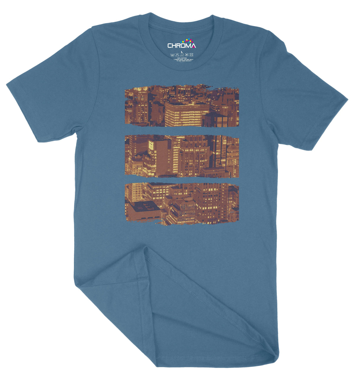 Skyline At Dusk Unisex Adult T-Shirt | Premium Quality Streetwear Chroma Clothing