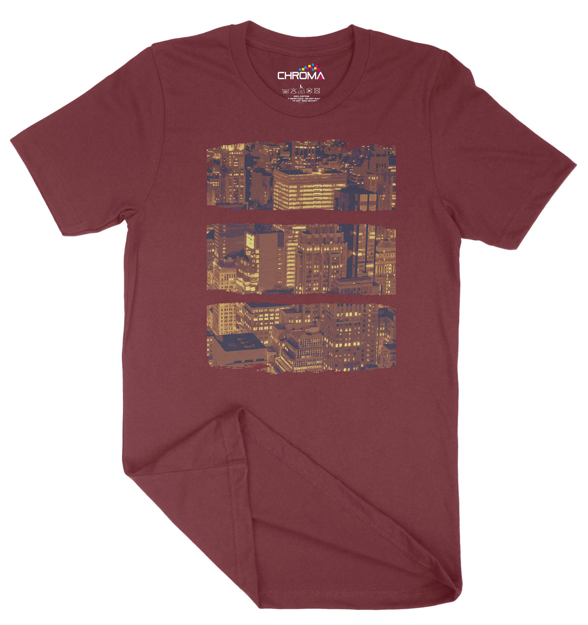 Skyline At Dusk Unisex Adult T-Shirt | Premium Quality Streetwear Chroma Clothing
