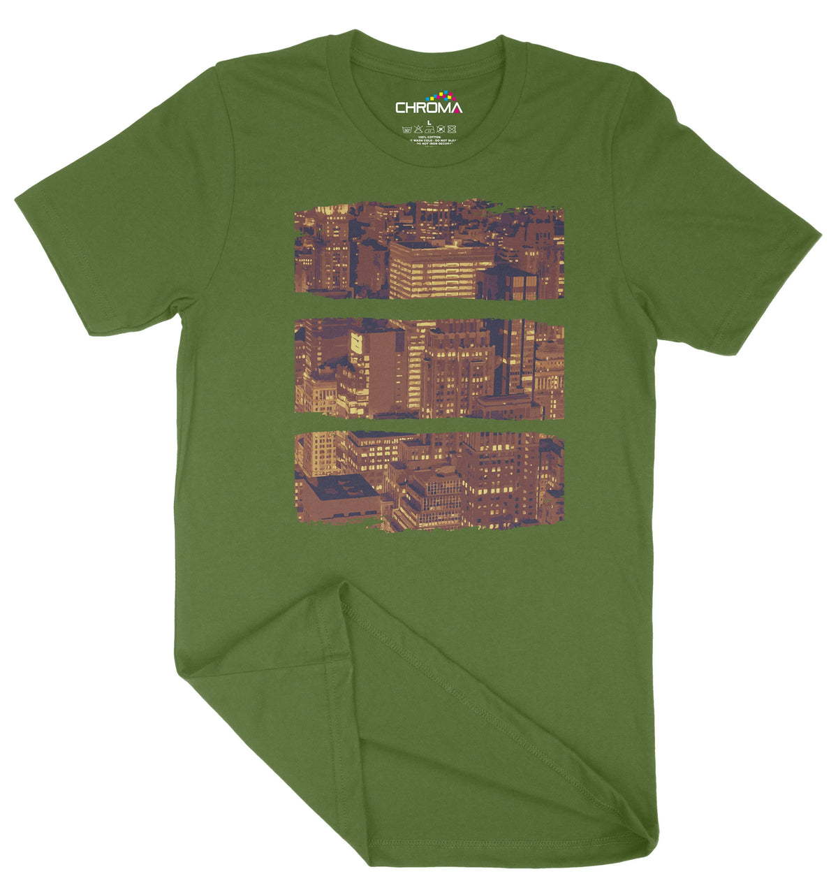 Skyline At Dusk Unisex Adult T-Shirt | Premium Quality Streetwear Chroma Clothing
