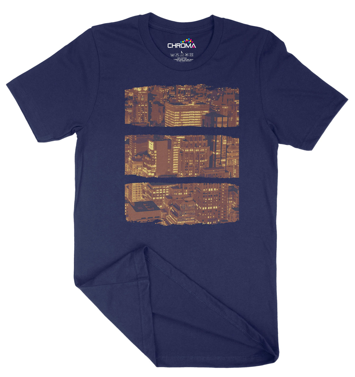 Skyline At Dusk Unisex Adult T-Shirt | Premium Quality Streetwear Chroma Clothing