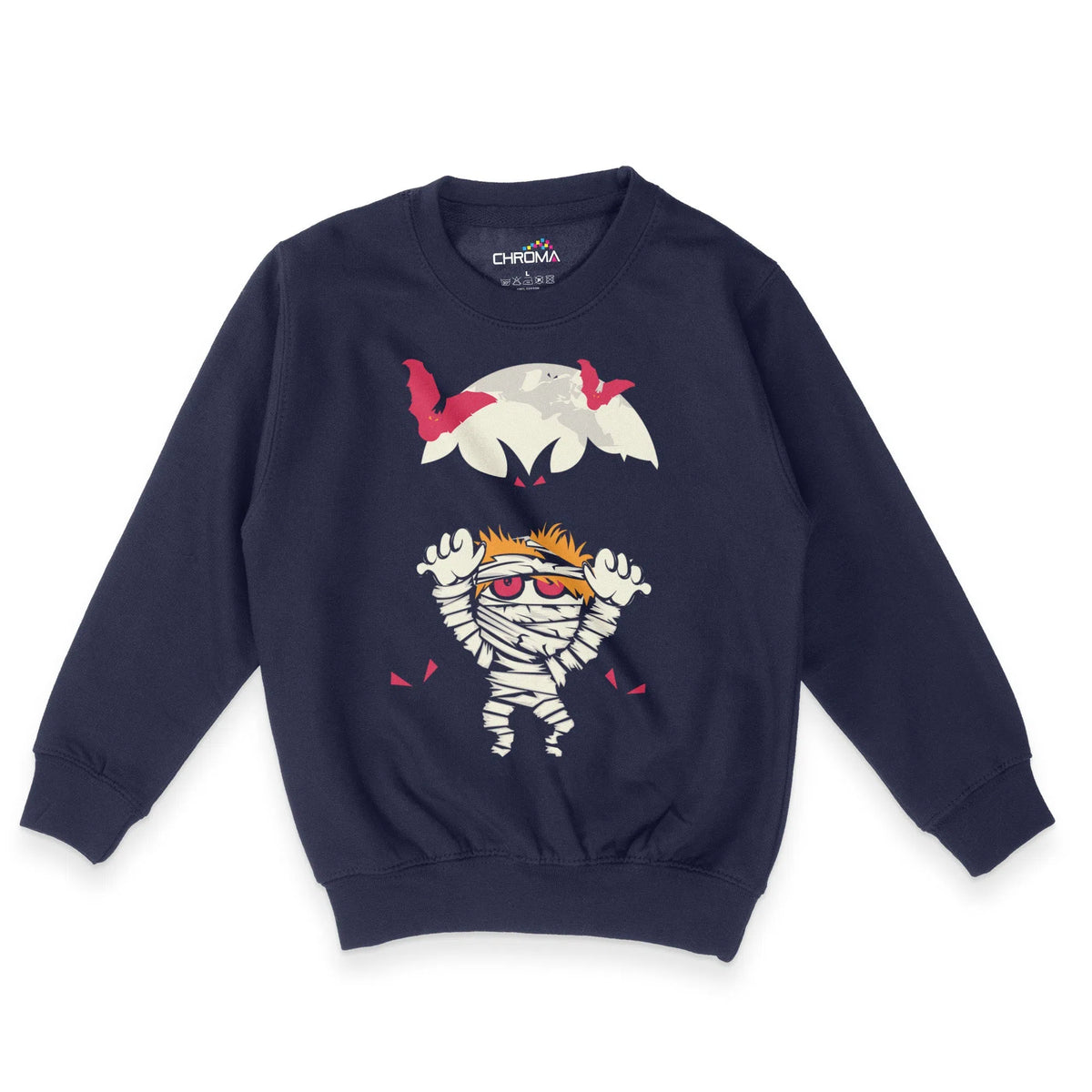 Spooky Mummy Halloween Unisex Youth Sweatshirt | Premium Halloween Clo Chroma Clothing
