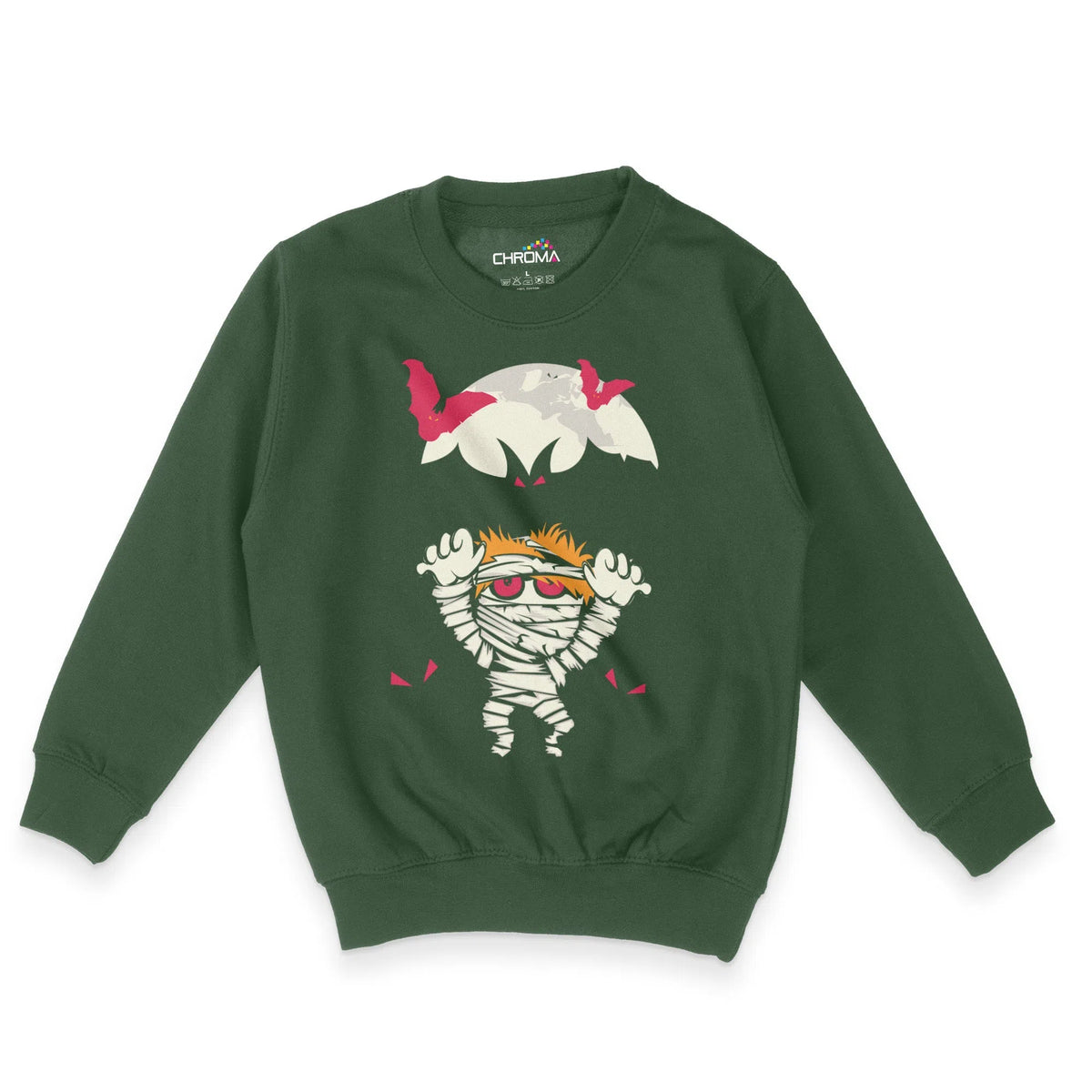 Spooky Mummy Halloween Unisex Youth Sweatshirt | Premium Halloween Clo Chroma Clothing