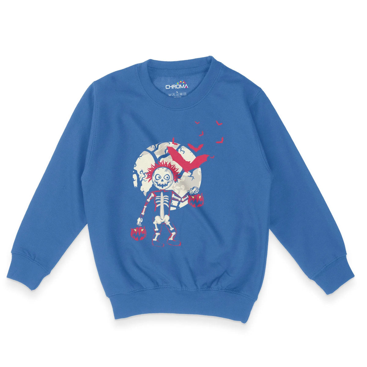 Spooky Skeleton Halloween Unisex Youth Sweatshirt | Premium HalloweenChroma Clothing