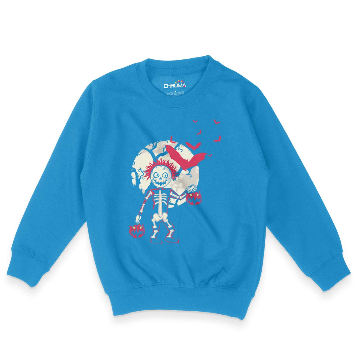 Spooky Skeleton Halloween Unisex Youth Sweatshirt | Premium HalloweenChroma Clothing