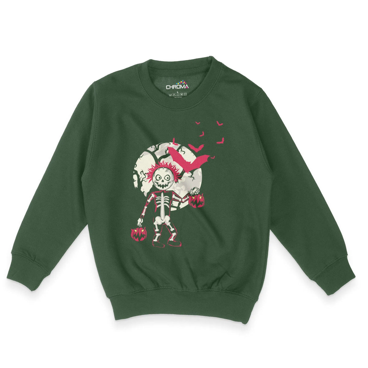 Spooky Skeleton Halloween Unisex Youth Sweatshirt | Premium HalloweenChroma Clothing