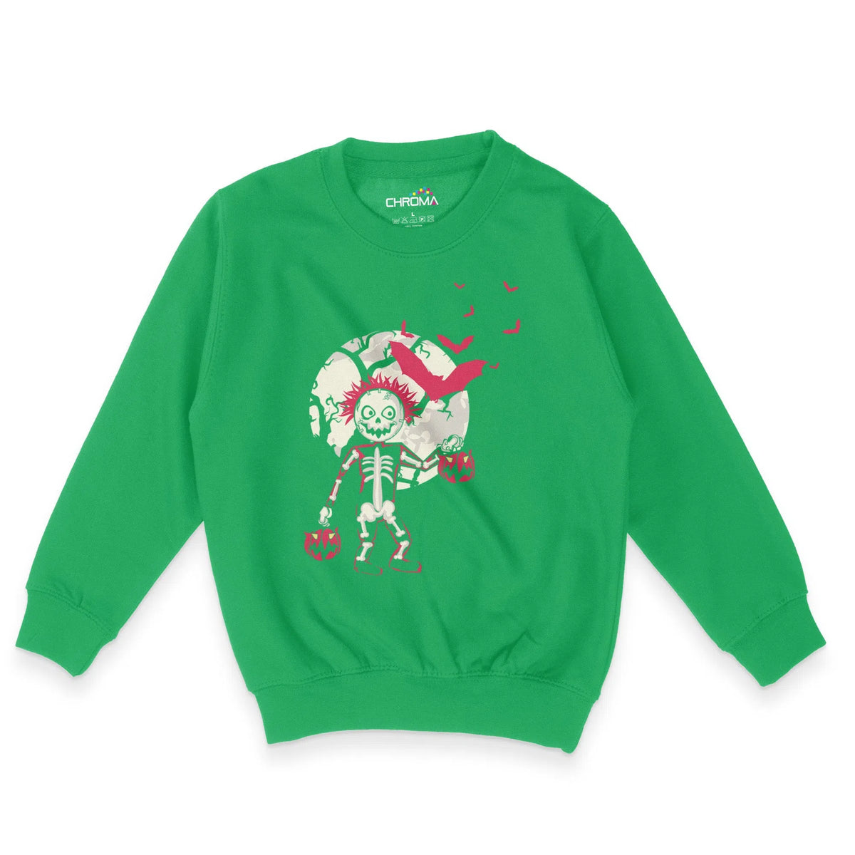 Spooky Skeleton Halloween Unisex Youth Sweatshirt | Premium HalloweenChroma Clothing