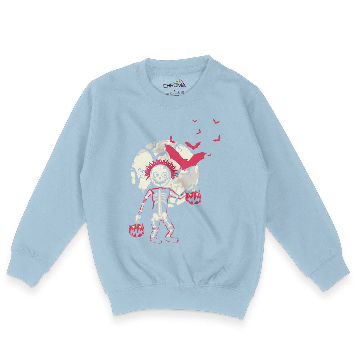Spooky Skeleton Halloween Unisex Youth Sweatshirt | Premium HalloweenChroma Clothing