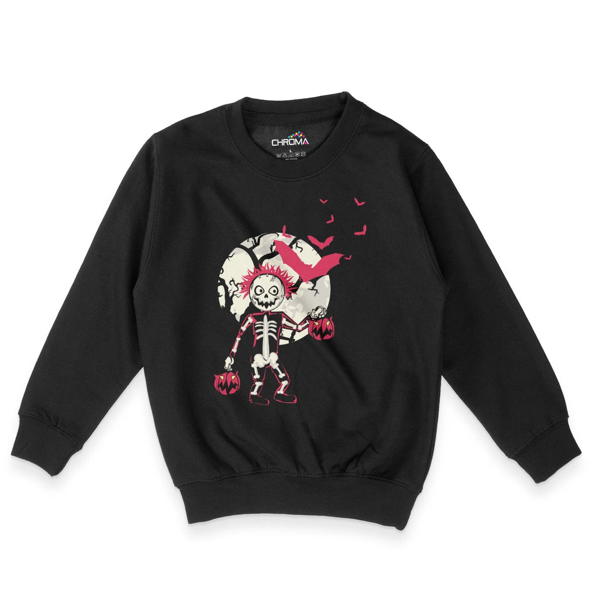 Spooky Skeleton Halloween Unisex Youth Sweatshirt | Premium HalloweenChroma Clothing