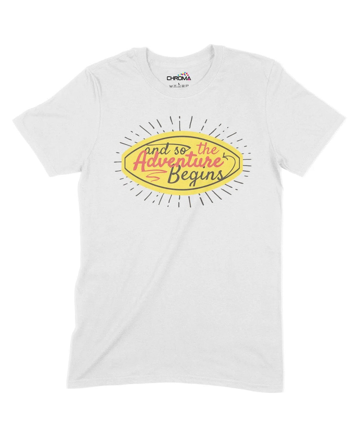The Adventure Begins Unisex Adult T-Shirt Chroma Clothing