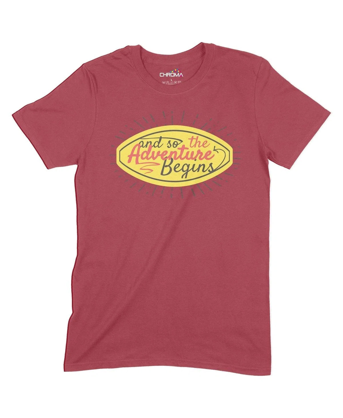 The Adventure Begins Unisex Adult T-Shirt Chroma Clothing