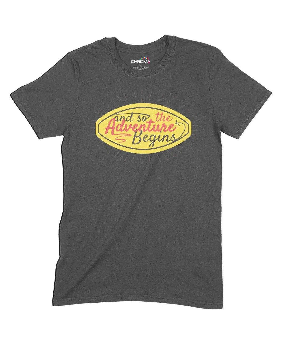 The Adventure Begins Unisex Adult T-Shirt Chroma Clothing