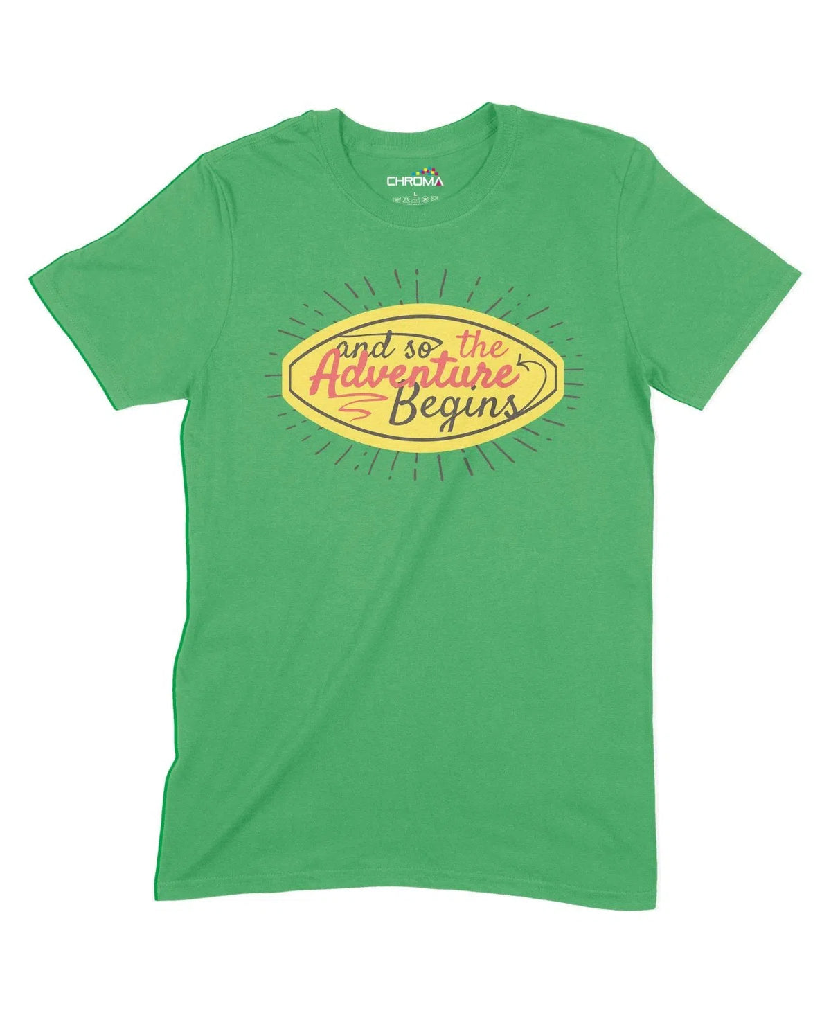 The Adventure Begins Unisex Adult T-Shirt Chroma Clothing