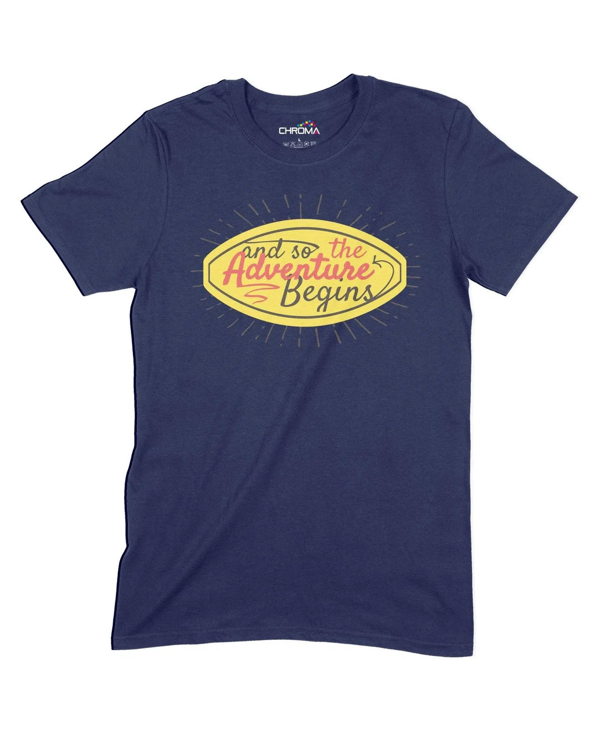 The Adventure Begins Unisex Adult T-Shirt Chroma Clothing