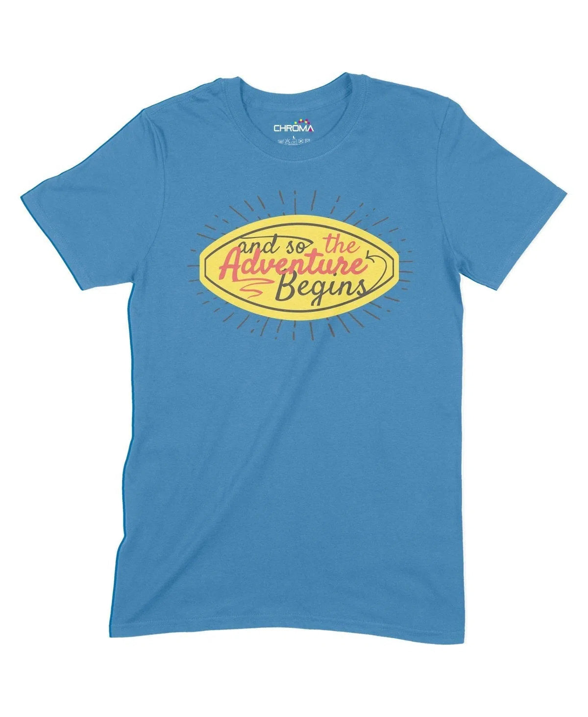 The Adventure Begins Unisex Adult T-Shirt Chroma Clothing