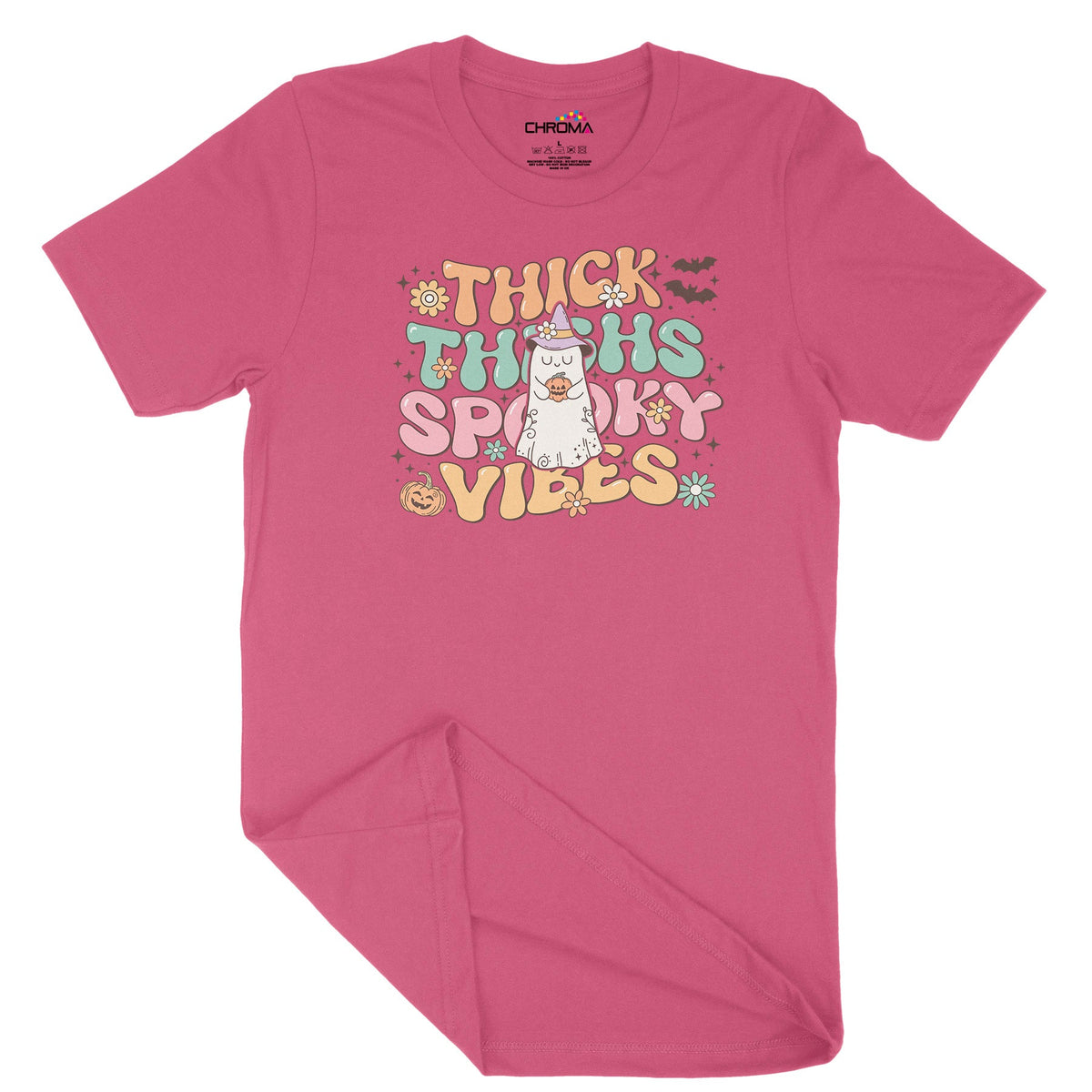 Thick Thighs Spooky Vibes Unisex Adult T-Shirt | Premium Halloween Clo Chroma Clothing