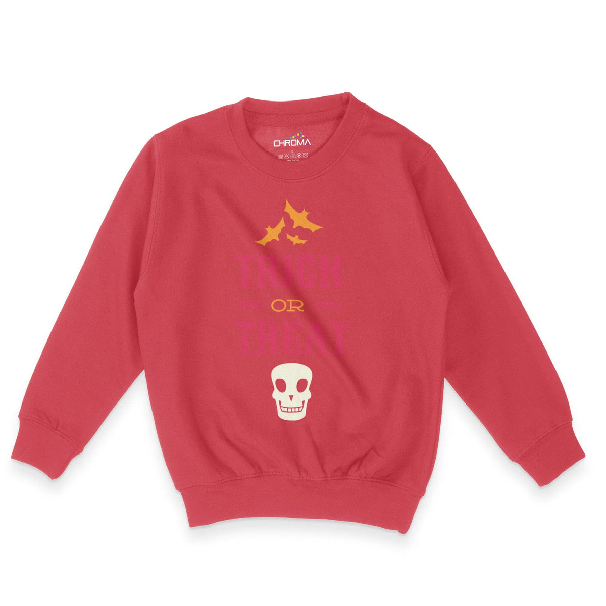 Trick Or Treat Skull Halloween Unisex Youth Sweatshirt | Premium Hallo Chroma Clothing