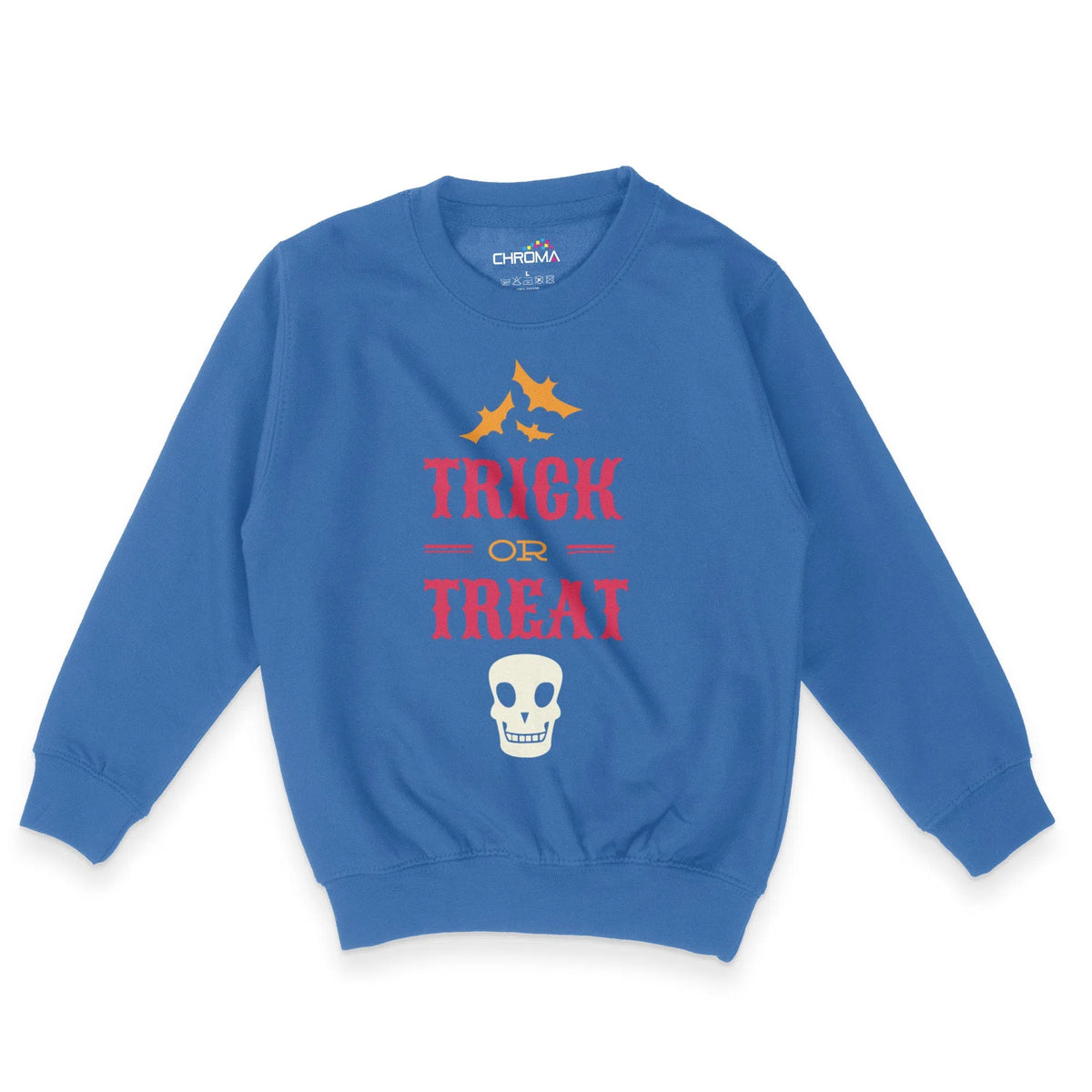 Trick Or Treat Skull Halloween Unisex Youth Sweatshirt | Premium Hallo Chroma Clothing